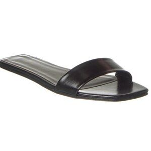 The Row Leather Slides "Chocolate Flat" - Black - EU 40